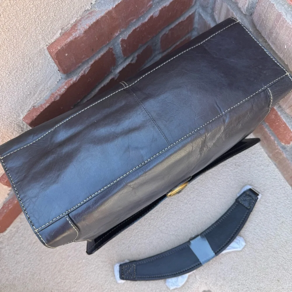 🆕Wilson's Leather Pelle Studio briefcase/laptop compatible in Vintage Black